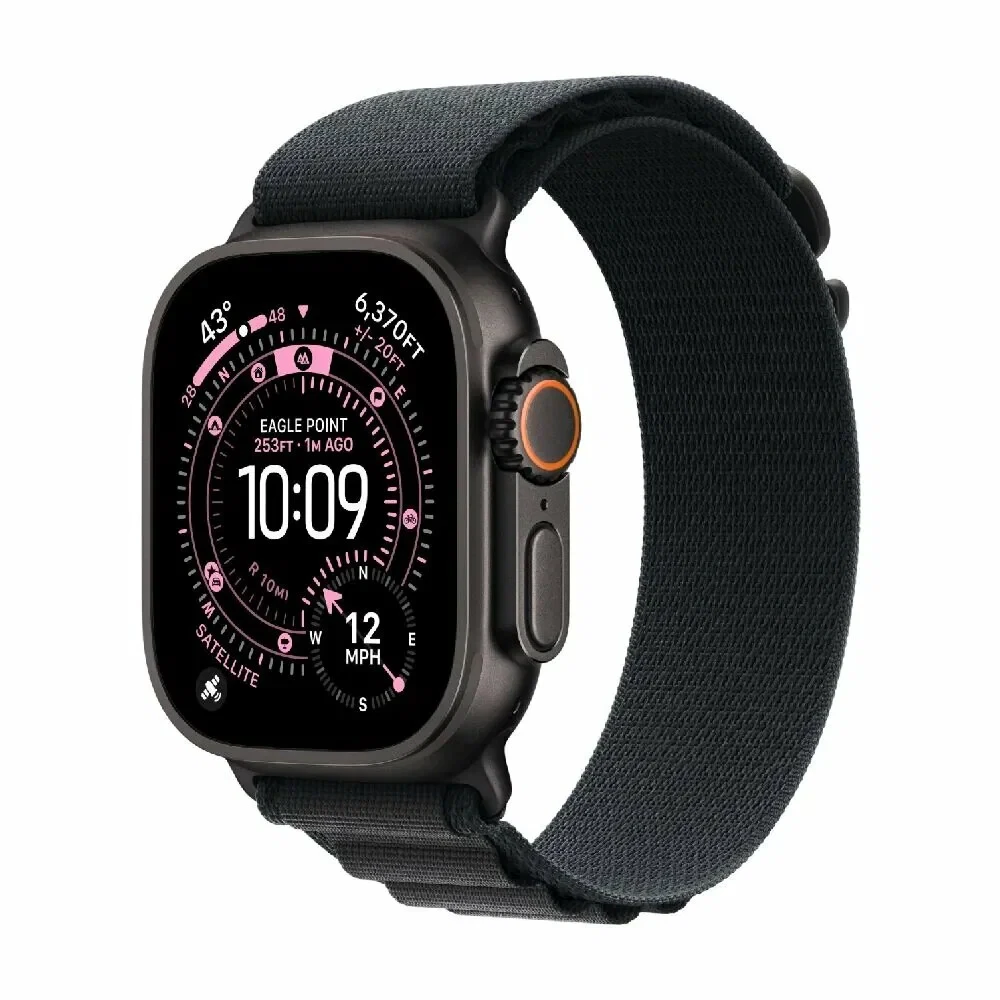 Apple Watch Ultra 3 49mm Black Titanium Case with Black Alpine Loop M