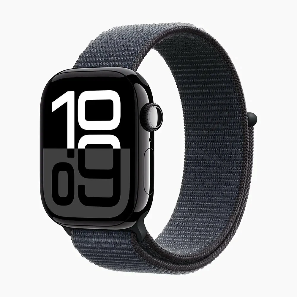 Apple Watch S10 46, чёрный (Jet Black Al lnk Sport Loop)