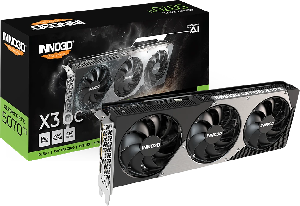 Видеокарта GeForce RTX 5070Ti 12Gb INNO3D X3 OC N507T3-16D7X-176068N