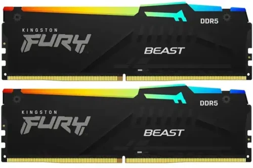 Модуль памяти DDR5 32Gb (2x16Gb Kit) Kingston 6000 Fury Beast RGB KF560C30BBEAK2-32