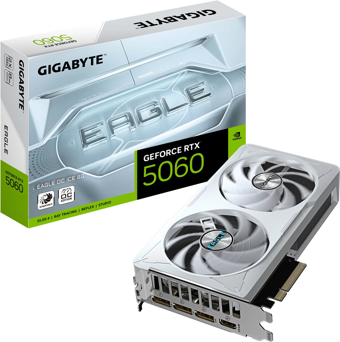 Видеокарта GeForce RTX 5060 8Gb Gigabyte GV-N5060EAGLEOC ICE-8GD