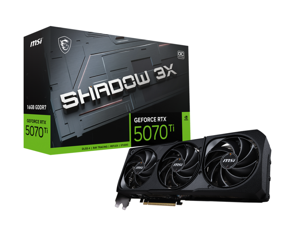 Видеокарта GeForce RTX 5070Ti 16Gb MSI Shadow 3X OC