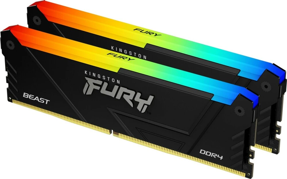 Модуль памяти DDR4 16Gb (2x8Gb Kit) Kingston 3200 Fury Beast RGB KF432C16BB2AK2/16
