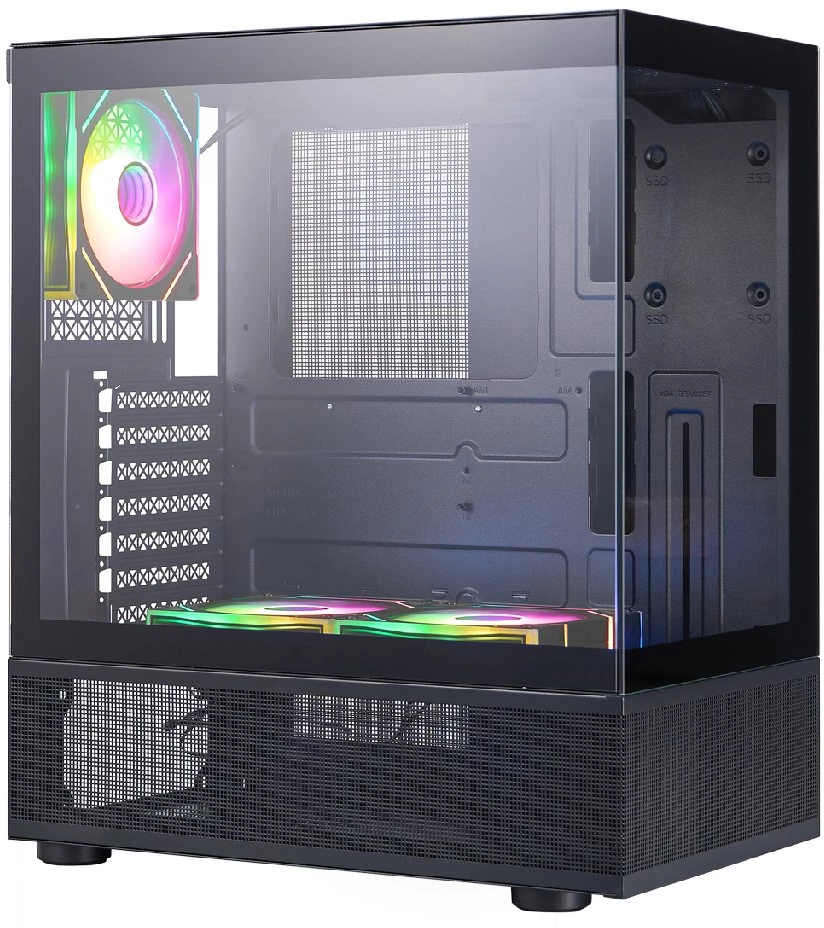 Корпус 1stPlayer MIKU Mi7-A ARGB Black Mi7-A-BK-2FC7R-1FC7