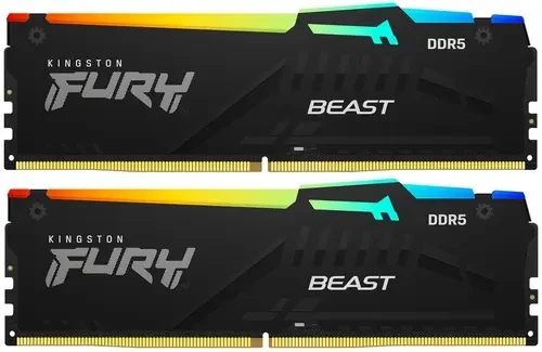 Модуль памяти DDR5 64Gb (2x32Gb Kit) Kingston 5600 Fury Beast RGB KF556C40BBAK2-64