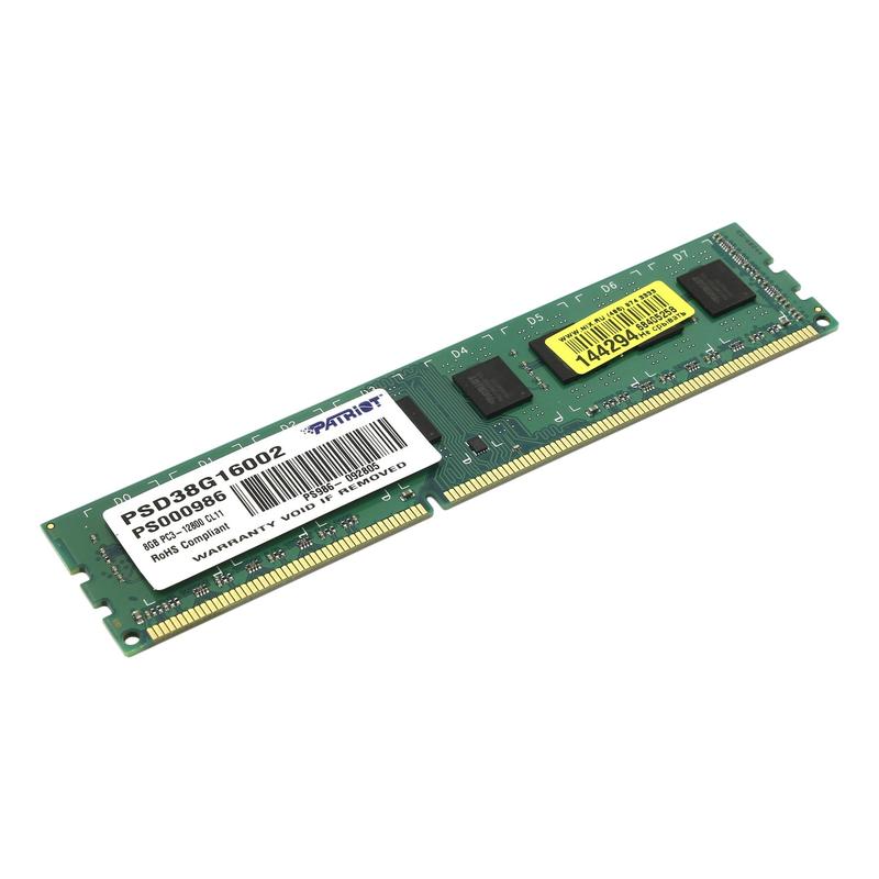 Модуль памяти DDR3 8Gb Patriot 1600 PSD38G16002