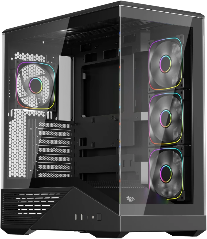 Корпус 1stPlayer GM7 ARGB Black GM7-BK-3FN7R-1FN7