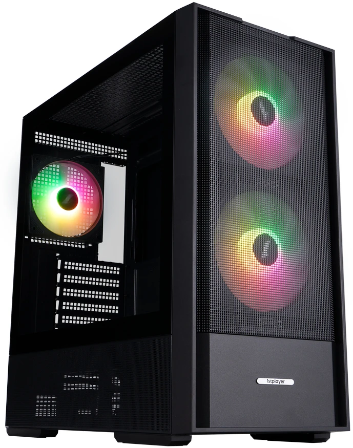 Корпус 1stPlayer AU7 ARGB Black AU7-BK-2FA7-14-2FA7R-1FA7