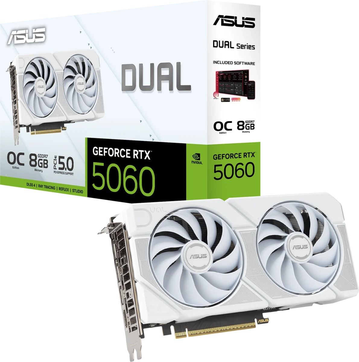 Видеокарта GeForce RTX 5060 8Gb Asus DUAL-RTX5060-O8G-WHITE