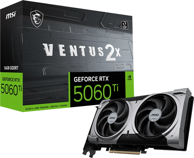Видеокарта GeForce RTX 5060Ti 16Gb MSI Ventus 2X Plus