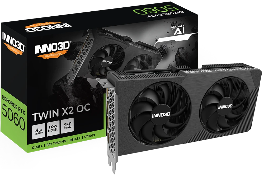 Видеокарта GeForce RTX 5060 8Gb INNO3D Twin X2 OC N50602-08D7X-195071N